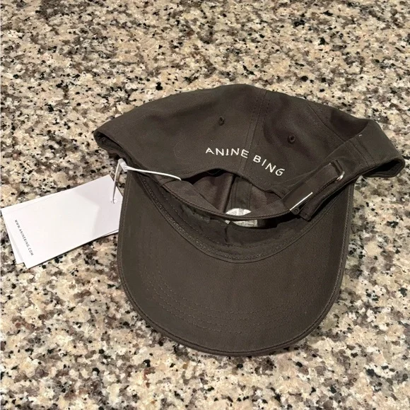 Anine Bing Jeremy Baseball Hat in Dark Olive NEW WITH TAGS - Picture 3 of 4